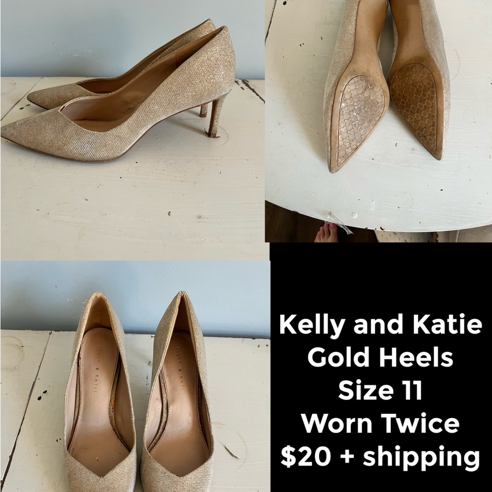 Kelly & Katie Sparkling Gold Heels